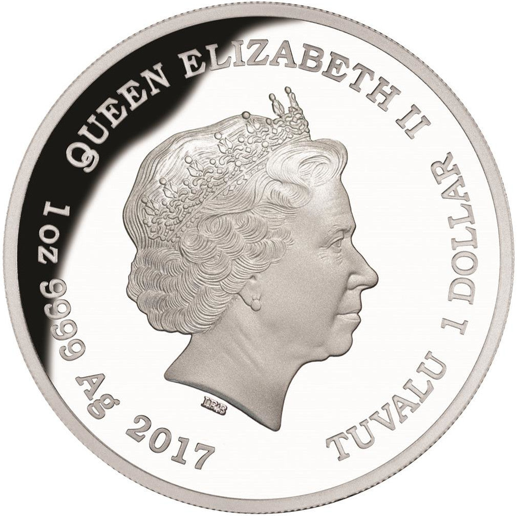 Tuvalu 2017 $1 Australia's Remarkable Reptile Saltwater Crocodile 1oz Silver Coloured Proof Coin