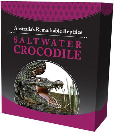 Tuvalu 2017 $1 Australia's Remarkable Reptile Saltwater Crocodile 1oz Silver Coloured Proof Coin