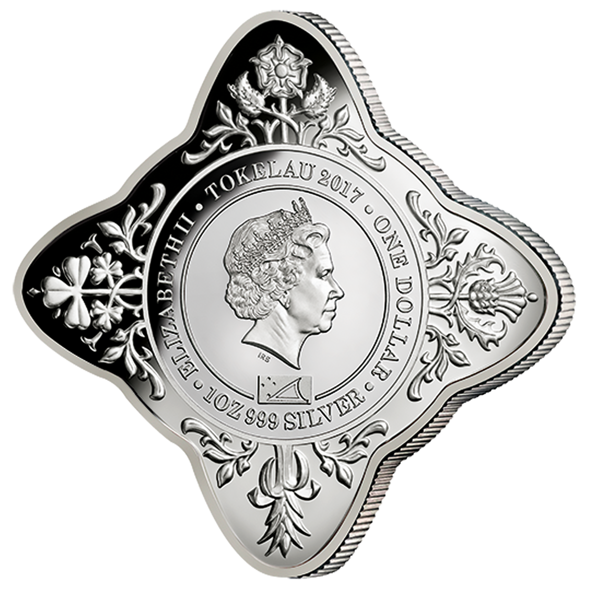 Tokelau 2017 $1 House of Windsor 100th Anniversary 1oz Silver Selectively Gold Plated Royal Star Shaped Proof Coin