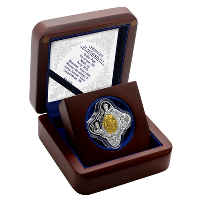 Tokelau 2017 $1 House of Windsor 100th Anniversary 1oz Silver Selectively Gold Plated Royal Star Shaped Proof Coin
