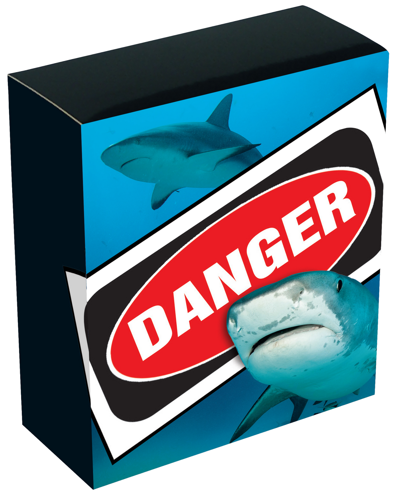 Tuvalu 2023 $1 Deadly and Dangerous Tiger Shark 1oz Silver Coloured Proof Coin