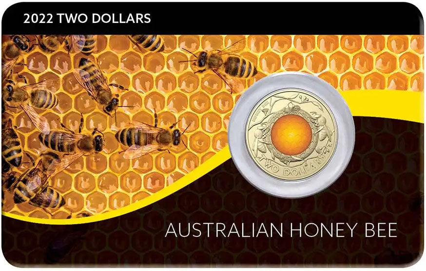 2022 $2 Australian Honey Bee Coloured Al-Bronze UNC Coin