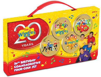 2011 $1 The Wiggles 20th Birthday Commemorative Al-Bronze 4 Coin Set