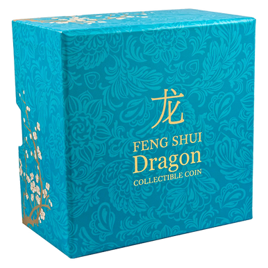 Niue 2015 $2 Feng Shui Dragon 1oz Silver Coloured Proof Coin