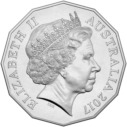 2017 50c Richie Benaud The Voice of Cricket Uncirculated Coin