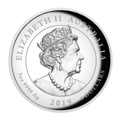 2019 $8 50th Anniversary of The Moon Landing 5oz Silver High Relief Proof Coin