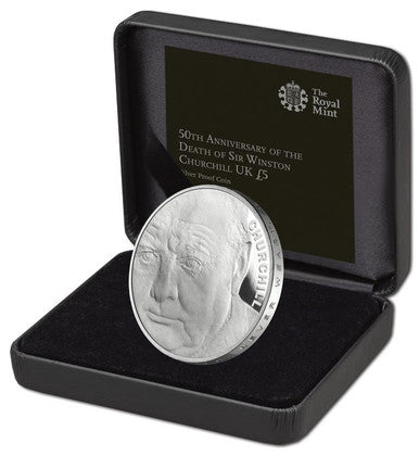 UK 2015 £5 50th Anniversary of The Death of Sir Winston Churchill Silver Proof Coin