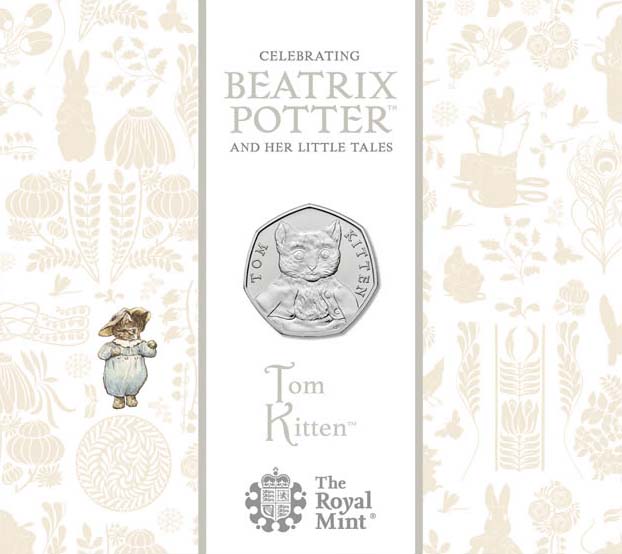 UK 2017 50p Celebrating Beatrix Potter and Her Little Tales Tom Kitten Uncirculated Coin