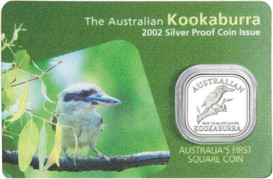 2002 50c The Australian Kookaburra 1/2oz Silver Proof Square Coin
