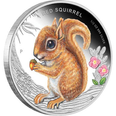 Tuvalu 2013 50c Forest Babies Red Squirrel 1/2oz Silver Coloured Proof Coin