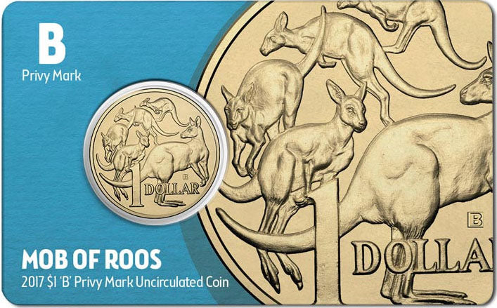 2017 $1 ANDA Brisbane Mob of Roos 'B' Privy Mark Uncirculated Coin