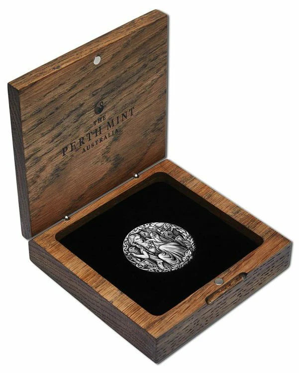 Tuvalu 2017 $2 Norse Goddesses Frigg 2oz Silver Antiqued Coin