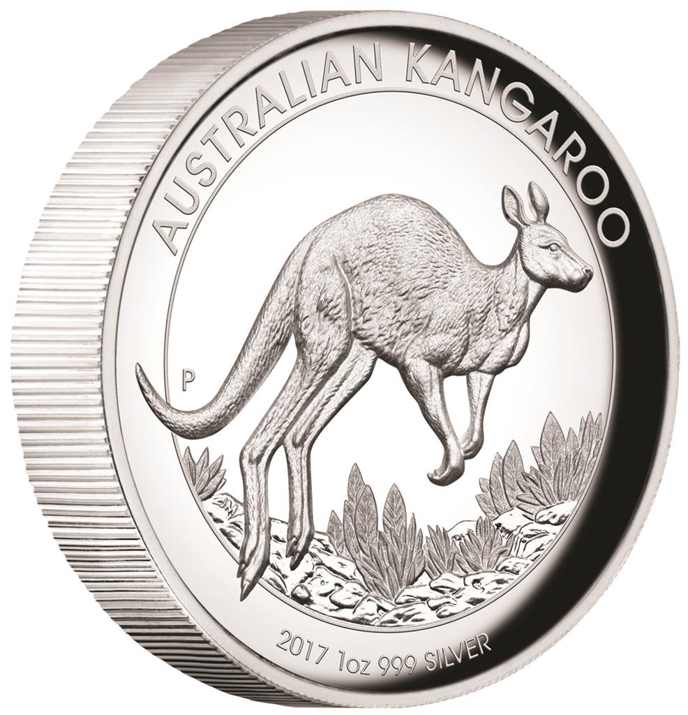 2017 $1 Australian Kangaroo 1oz Silver High Relief Proof Coin