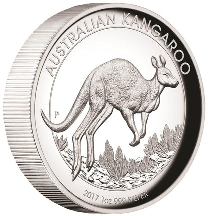 2017 $1 Australian Kangaroo 1oz Silver High Relief Proof Coin