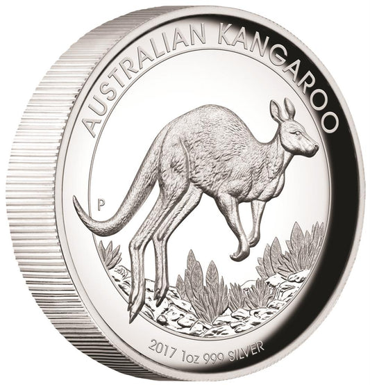2017 $1 Australian Kangaroo 1oz Silver High Relief Proof Coin