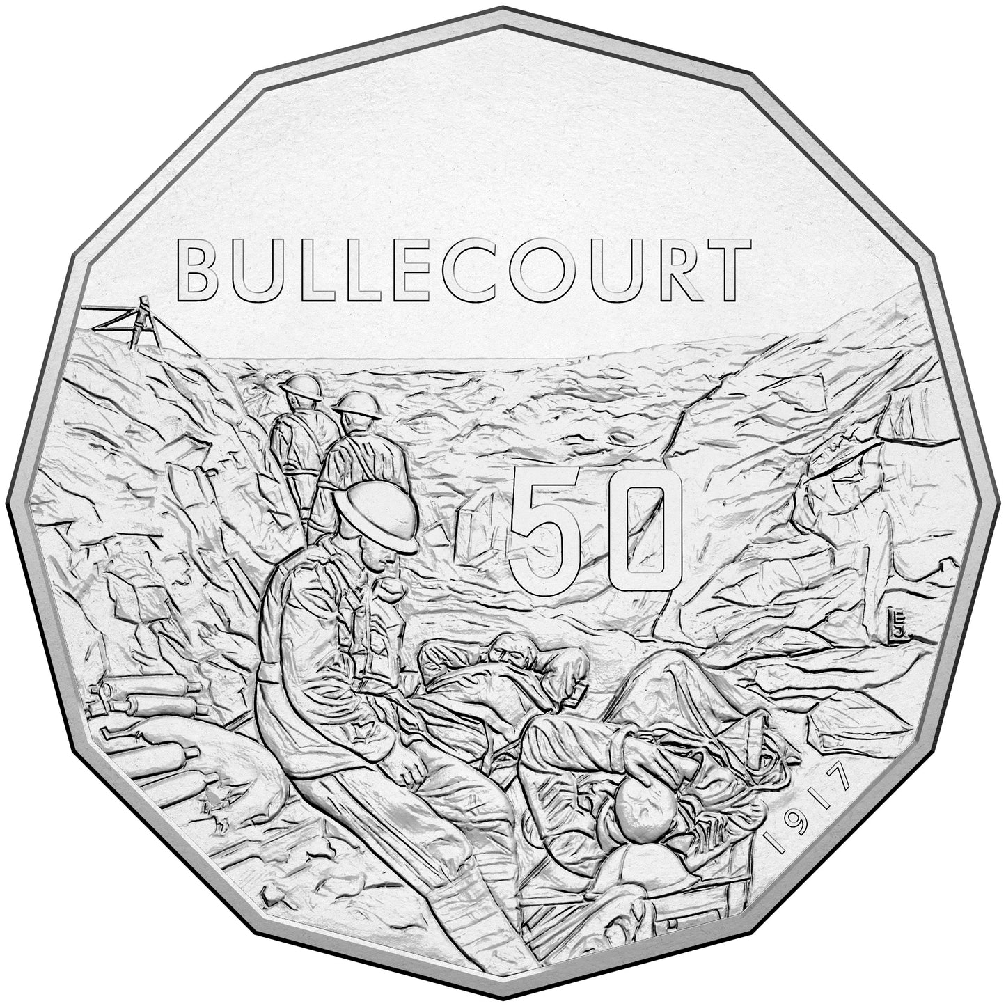 2017 50c The Battle of Bullecourt The Western Front Uncirculated Coin