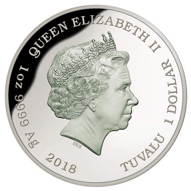 Tuvalu 2018 $1 Endangered and Extinct Powerful Owl 1oz Silver Coloured Proof Coin