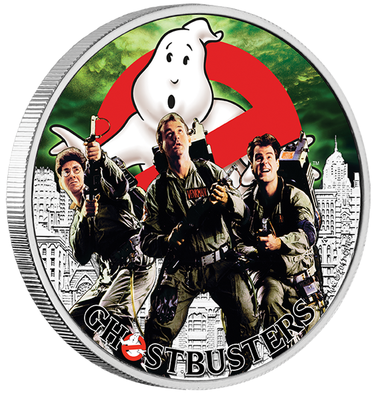 Tuvalu 2016 $1 Ghostbusters Crew 1oz Silver Coloured Proof Coin