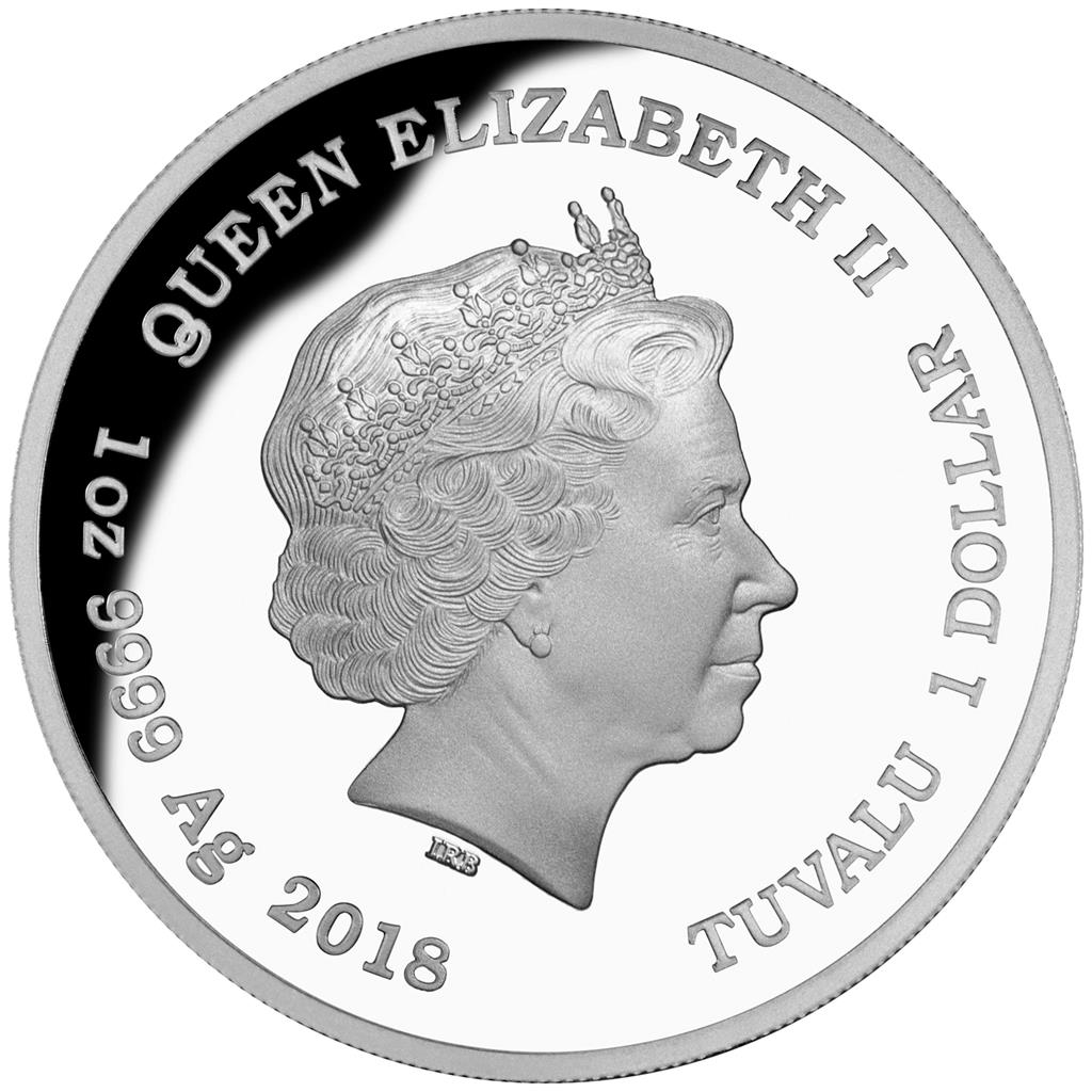 Tuvalu 2018 $1 Australia's Remarkable Reptile Green Tree Python 1oz Silver Coloured Proof Coin