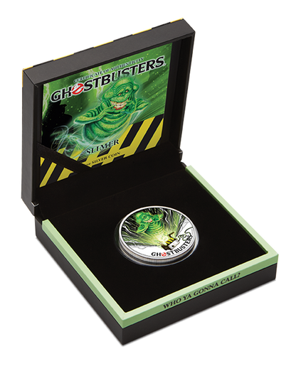 Tuvalu 2016 $1 Ghostbusters Slimer 1oz Silver Coloured Proof Coin