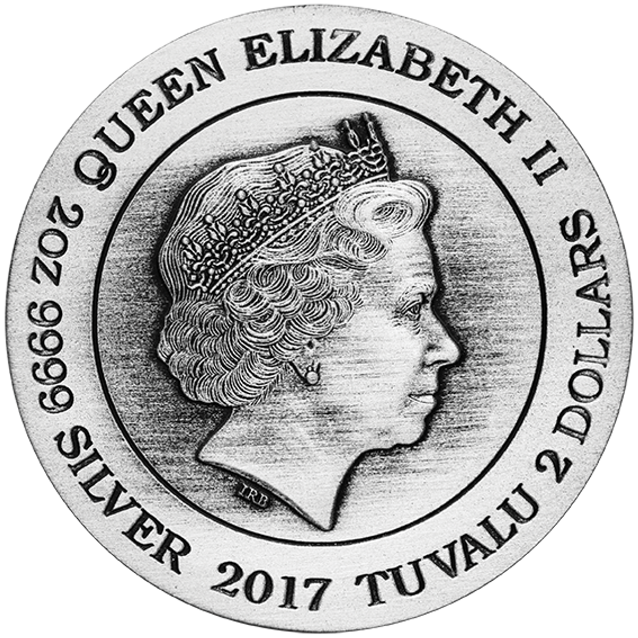Tuvalu 2017 $2 Norse Goddesses Hel 2oz Silver Antiqued Coin