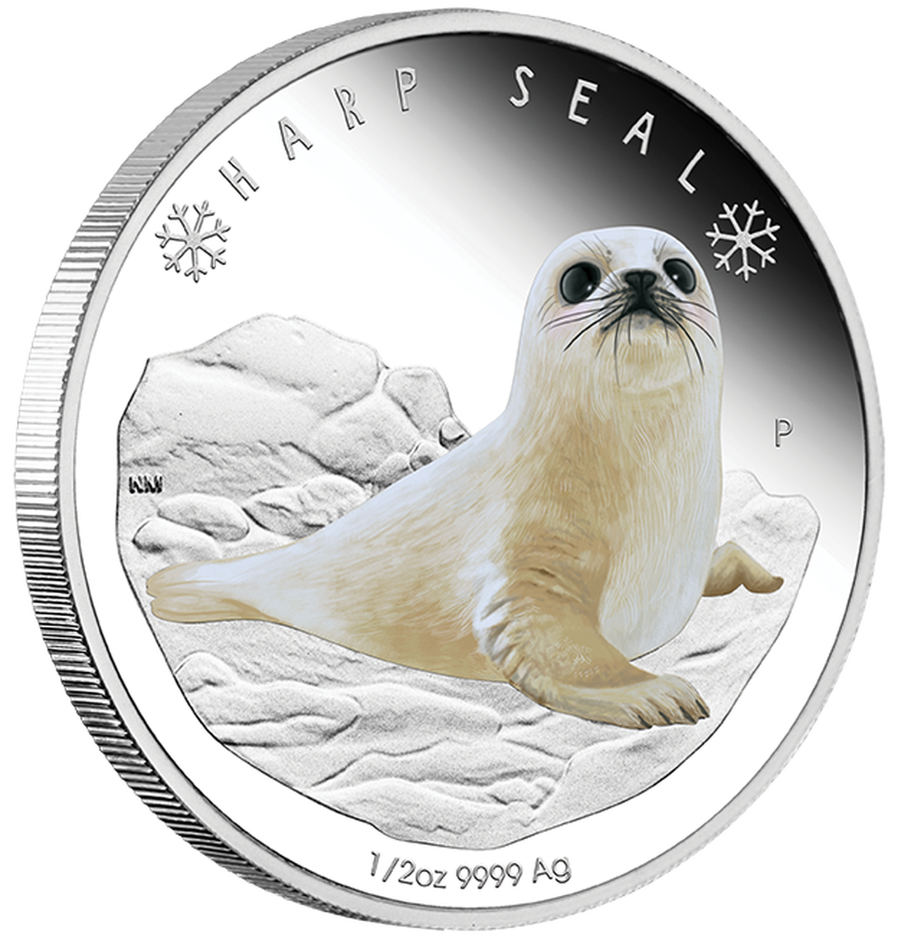 Tuvalu 2017 50c Polar Babies Harp Seal 1/2oz Silver Coloured Proof Coin