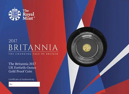 UK 2017 50p Britannia 1/40oz Gold Proof Coin