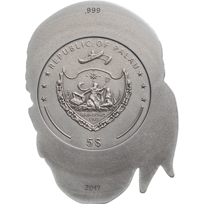 Palau 2017 $5 Pirate Skull 1oz Silver Antiqued Coin