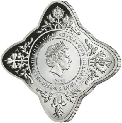 Tokelau 2018 $1 Queen Elizabeth II Coronation 65th Anniversary 1oz Silver Coloured Royal Star Shaped Proof Coin