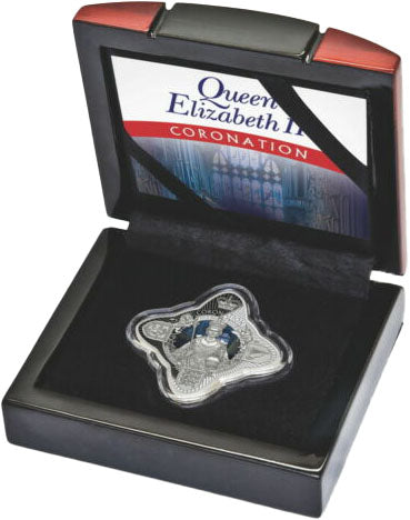 Tokelau 2018 $1 Queen Elizabeth II Coronation 65th Anniversary 1oz Silver Coloured Royal Star Shaped Proof Coin