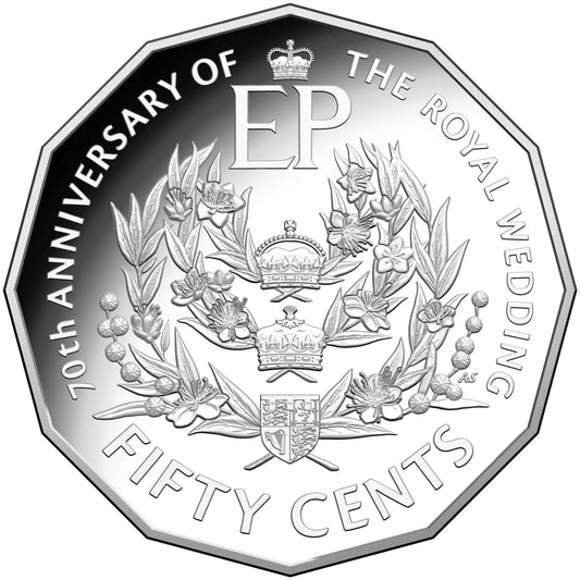 2017 50c Royal 70th Wedding Anniversary Silver Proof Coin