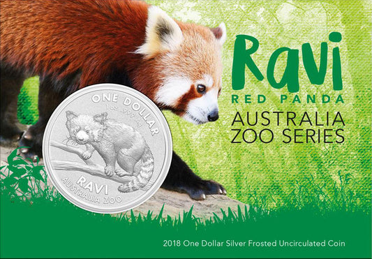 2018 $1 Australia Zoo Ravi Red Panda 1oz Silver Uncirculated Coin