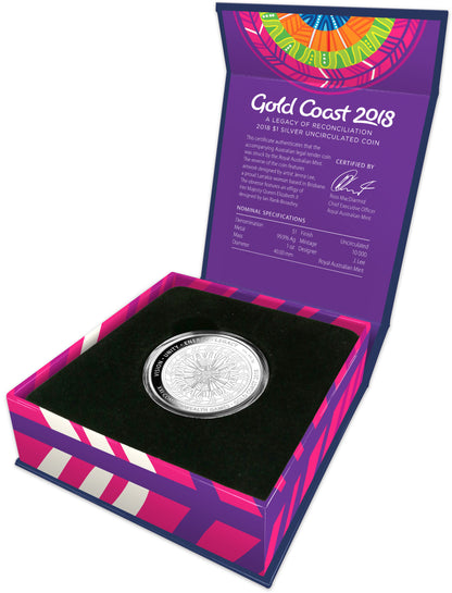 2018 $1 Commonwealth Games Gold Coast 1oz Silver Uncirculated Coin