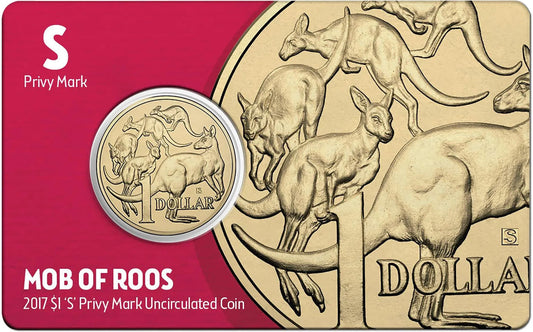 2017 $1 ANDA Sydney Mob of Roos 'S' Privy Mark Uncirculated Coin