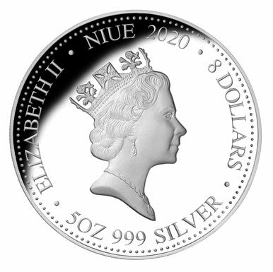 2020 Year of the Rat $8 Gilded 5oz Silver Proof