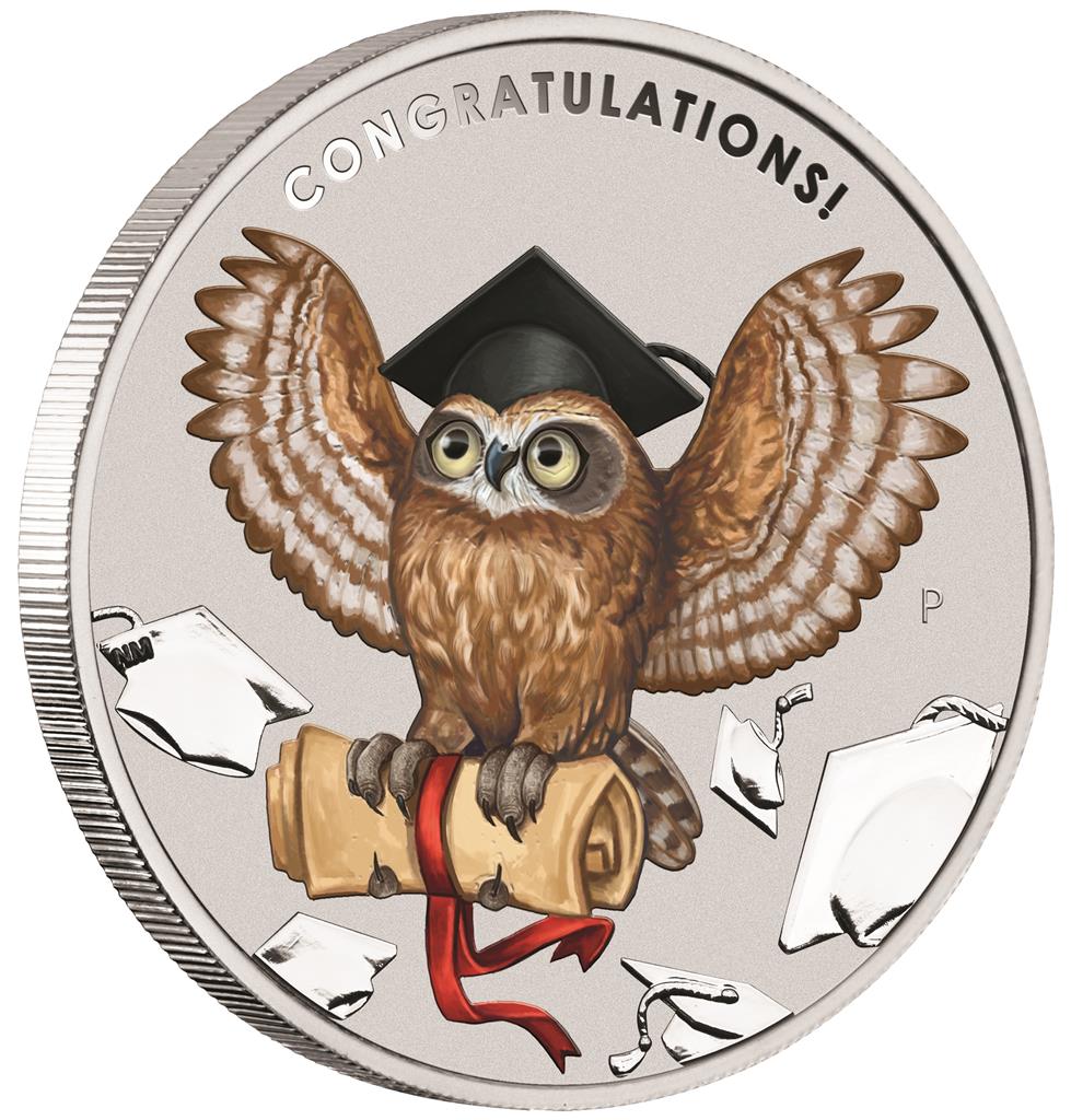 2018 $1 Graduation Celebration 1oz Silver Coloured Coin