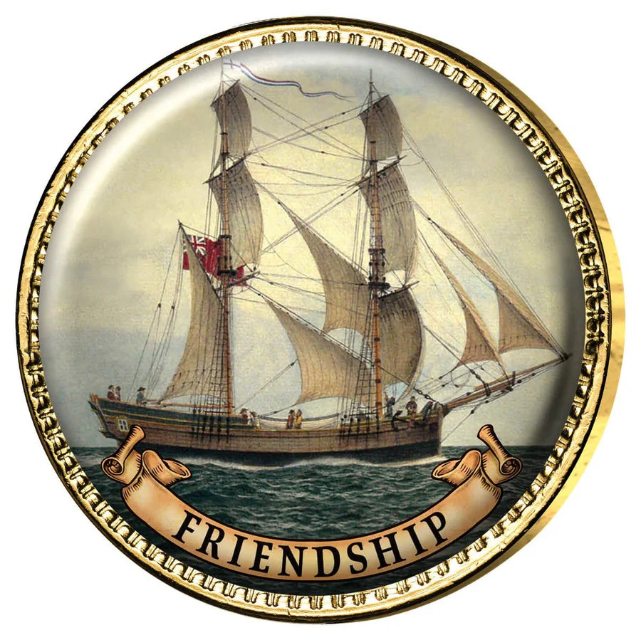 Ships of The First Fleet Gold Plated Halfpenny & Penny Enamel 11 Coin Collection