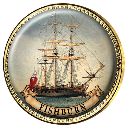 Ships of The First Fleet Gold Plated Halfpenny & Penny Enamel 11 Coin Collection
