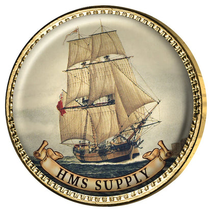 Ships of The First Fleet Gold Plated Halfpenny & Penny Enamel 11 Coin Collection