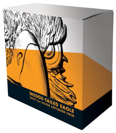 Wedge Tailed Eagle 2019 $1 Ultra-High Relief 1oz Silver Antique Coin