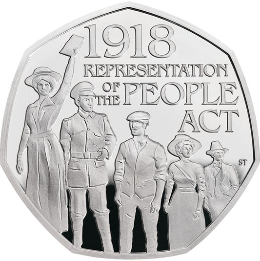 UK 2018 50p 1918 Representation of The People Act Silver Proof Coin