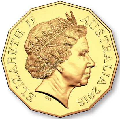 2018 50c WMF Berlin Lunar Year of The Dog Gold Plated Uncirculated Coin