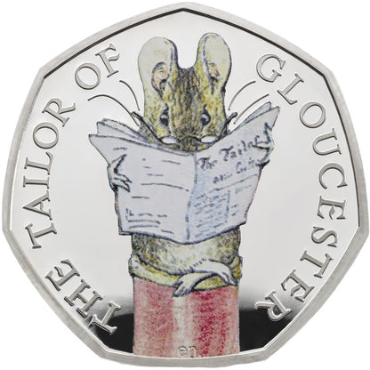 UK 2018 50p Celebrating Beatrix Potter and Her Little Tales The Tailor of Gloucester Silver Coloured Proof Coin