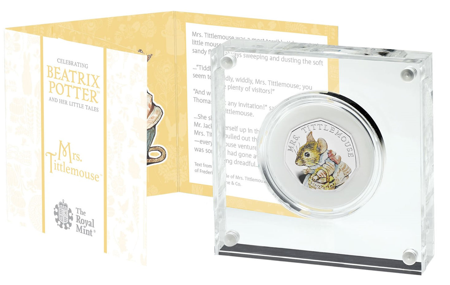 UK 2018 50p Celebrating Beatrix Potter and Her Little Tales Mrs. Tittlemouse Silver Coloured Proof Coin