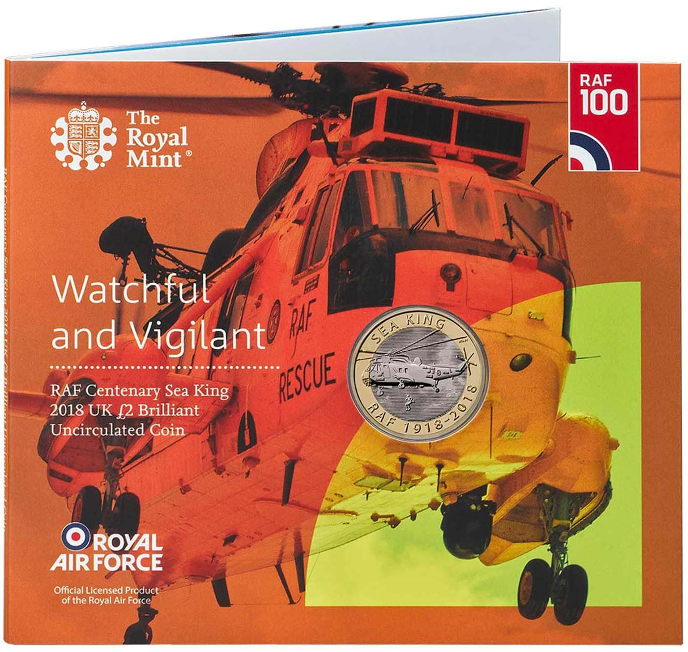 UK 2018 £2 RAF Centenary Sea King Uncirculated Coin