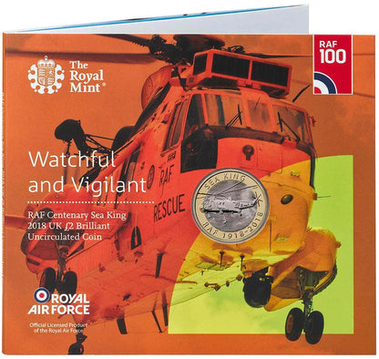 UK 2018 £2 RAF Centenary Sea King Uncirculated Coin