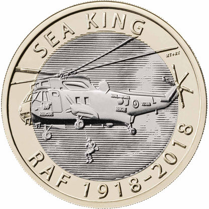 UK 2018 £2 RAF Centenary Sea King Uncirculated Coin