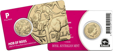 2018 $1 ANDA Perth Mob of Roos 'P' Privy Mark Uncirculated Coin