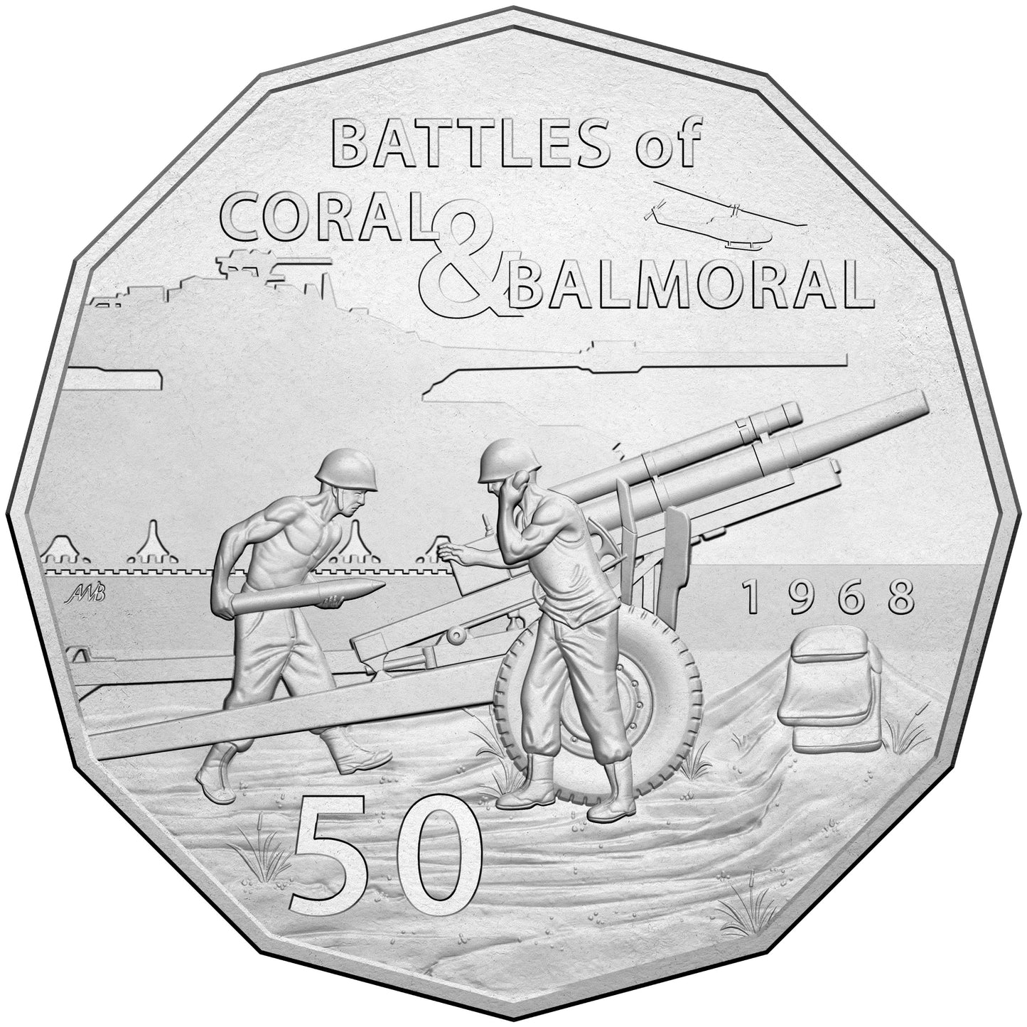 2018 50c 50th Anniversary of The Battle of Coral and Balmoral Uncirculated Coin