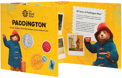 UK 2018 50p Celebrating The 60th Anniversary of Paddington At The Station Uncirculated Coin